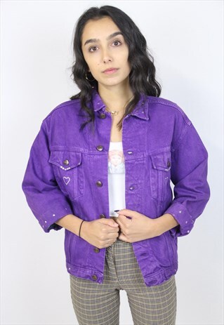 VINTAGE 90'S CUTE CROPPED SLEEVE DENIM JACKET