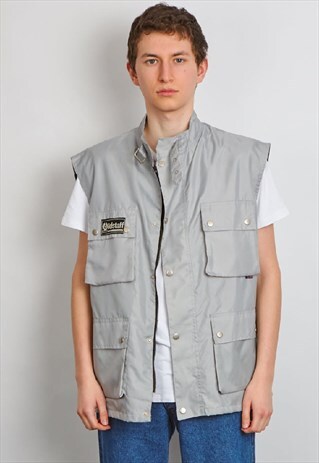 VINTAGE 90'S BELLSTAFF GREY UTILITY VEST