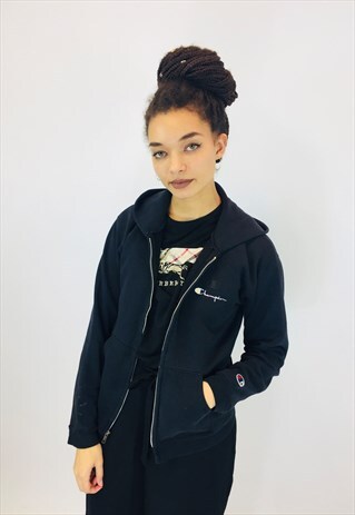CHAMPION BLACK EMBROIDERED HOODIE