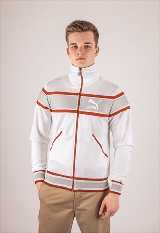 PUMA VINTAGE TRACK JACKET IN WHITE