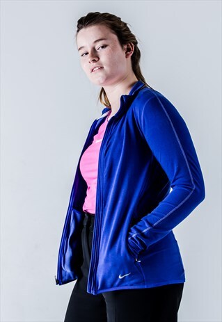 VINTAGE Y2K NIKE RUNNING JACKET/SWEATER IN BLUE