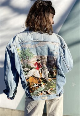 Reworked denim jackets with French Vintage tapestry 
