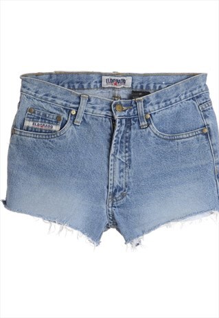 1990S FRAYED EDGE DENIM SHORTS - W27