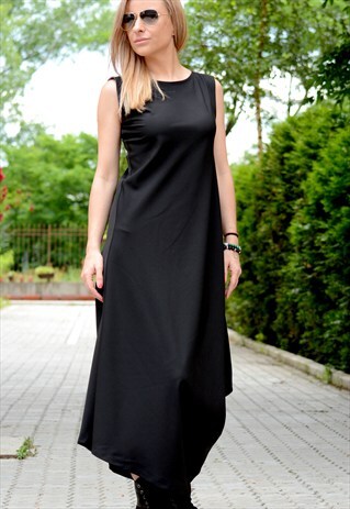 BLACK PARTY DRESS/ SLEEVELESS DRESS/ LONG DRESS/