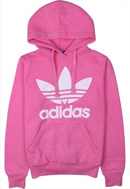 Vintage 90's Adidas Hoodie Sportswear Spellout Pink Medium