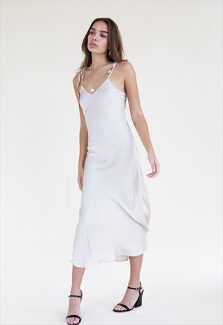 MAYA MIDI SLIP DRESS - GOLD