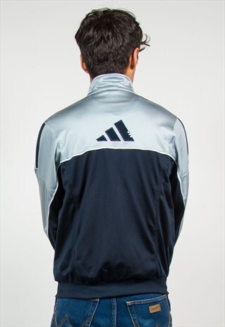 ADIDAS SILVER NAVY TRACKSUIT JACKET