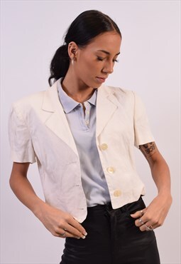 Vintage Benetton Short Sleeve Blazer Jacket White
