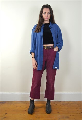 90S VINTAGE BLUE FLANNEL SHIRT