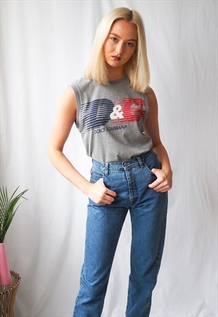 VINTAGE DOLCE&GABBANA SPELL OUT TANK TOP