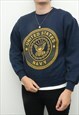 Vintage Unbranded - Blue Navy Crewneck Sweatshirt - Medium