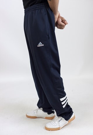 VINTAGE 90S ADIDAS NAVY TRACKSUIT BOTTOMS