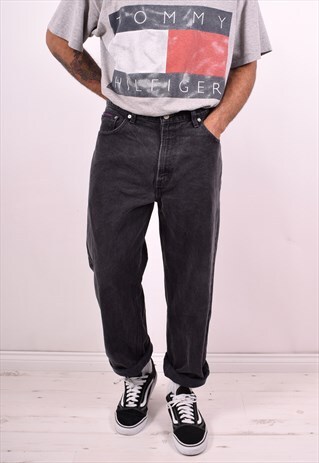 TOMMY HILFIGER MENS VINTAGE JEANS W36 L30 GREY 90S
