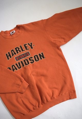 VINTAGE 90S HARLEY-DAVIDSON ORANGE SWEATSHIRT