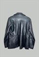 BLACK LEATHER BOMBER JACKET VINTAGE