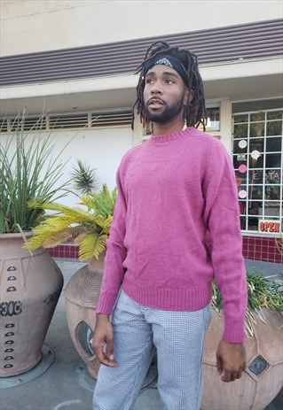 60S HERITAGE GRUNGE PINK SHETLAND WOOL SWEATER