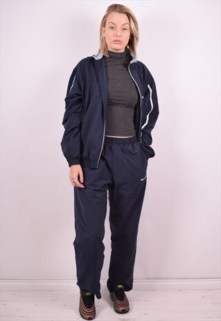 CHAMPION WOMENS VINTAGE FULL TRACKSUIT LARGE BLUE 90S