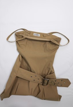 Vintage Y2K  pleated mini dress in  brown 