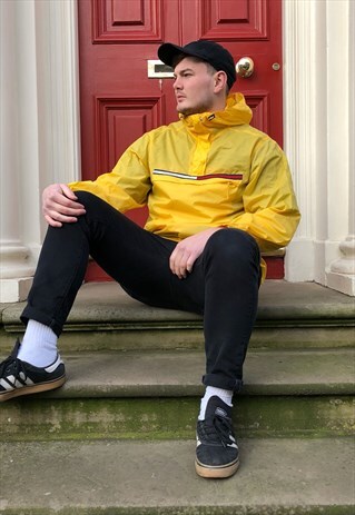 YELLOW TOMMY HILFIGER 1/4 ZIP WINDBREAKER