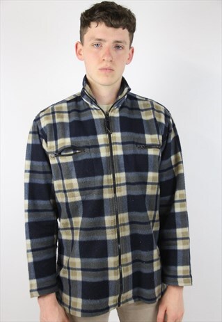 VINTAGE CHECK FLEECE ZIP UP JUMPER