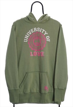 Vintage University of Love Green Graphic Hoodie Womens