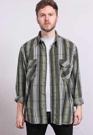 VINTAGE CORDUROY CORD STRIPED SHIRT