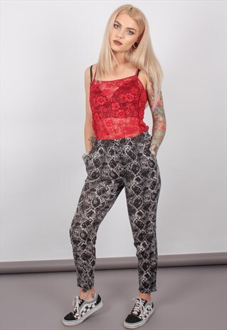 VINTAGE SNAKE SKIN PRINT CROPPED TROUSERS ASM2457