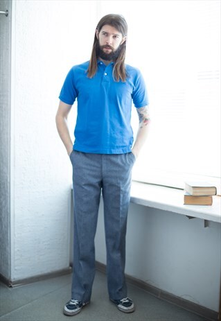 VINTAGE 80'S BLUE STRIPED CLASSIC TROUSERS