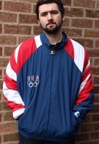 VINTAGE ATLANTA 1996 USA OLYMPIC STARTER JACKET