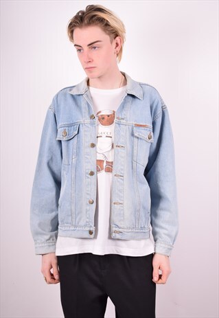 MENS VINTAGE DENIM JACKET XL BLUE 90'S
