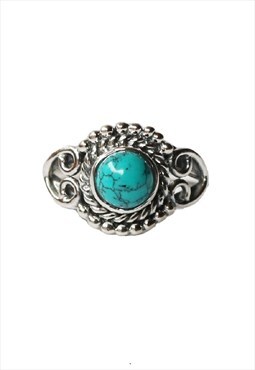 Sterling Silver Ring with Turquoise Gemstone