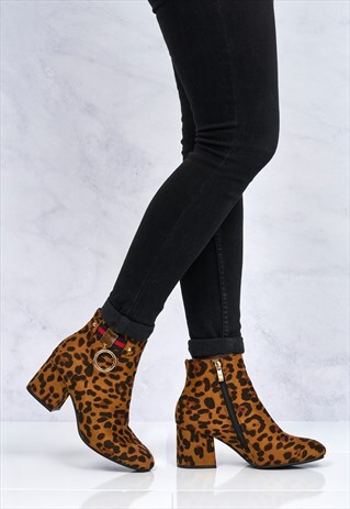 O-RING DETAIL ANKLEBOOT IN LEOPARD