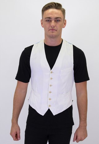 VINTAGE VALENTINO WAISTCOAT IN WHITE MEDIUM