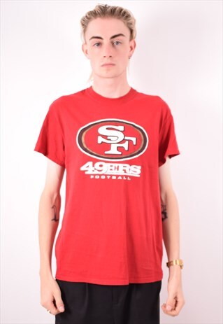 NFL MENS VINTAGE 49 SF T-SHIRT TOP MEDIUM RED 90S