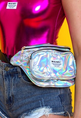 METALLIC SILVER FESTIVAL BUMBAG