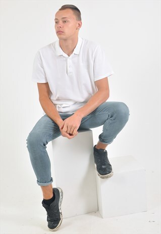 VINTAGE 90'S PUMA POLO SHIRT IN WHITE