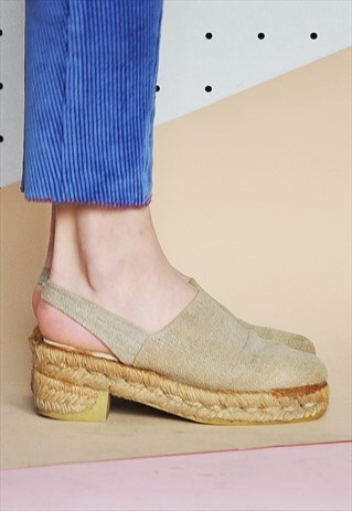 90S PLATFORM ESPADRILLE SANDALS