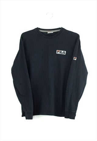 VINTAGE FILA BASIC WEATSHIRT IN BLACK - S