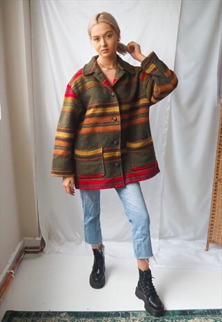 VINTAGE PATTERNED WOOL COAT