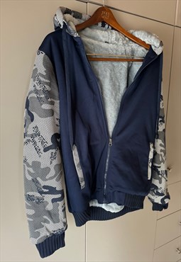 Vintage Blue Jacket. Camouflage pattern. Size L