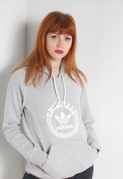 Vintage Adidas Womens Sweatshirt Hoodie - Grey