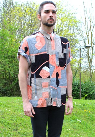 VINTAGE 80S ART NERD SHIRT - MEDIUM - FESTIVAL - RETRO