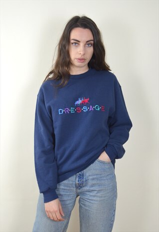 1990S VINTAGE DRESSAGE NAVY SWEATSHIRT