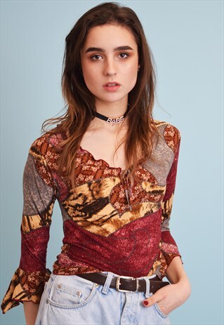 COOL 90'S RETRO KITSCH PARTY TEEN TOP BLOUSE