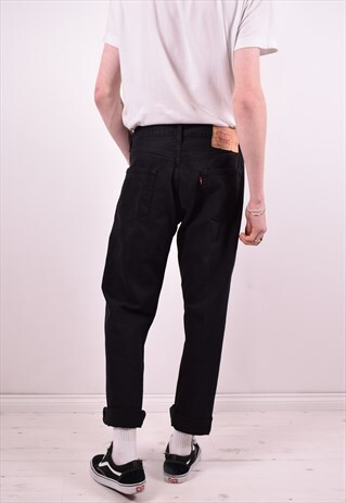 LEVI'S 501 MENS VINTAGE JEANS W34 L30 BLACK 90'S