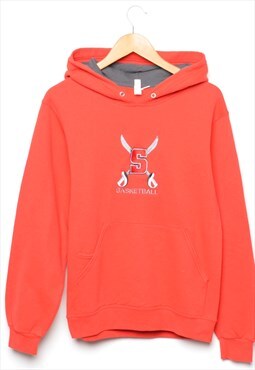 Vintage Fruit Of The Loom Printed Hooded Sweatshirt - S
