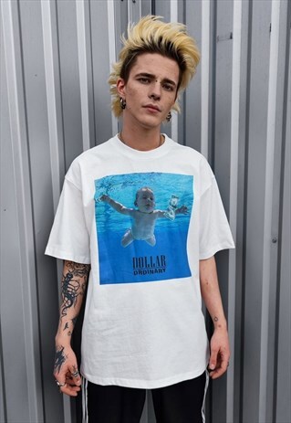 Nirvana t-shirt baby print tee grunge kid top in white