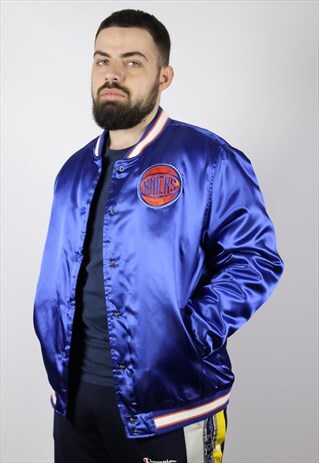 MENS NBA KNICKS BOMBER JACKET BIG LOGO NEW YORK