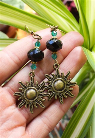 HANDMADE GOLD SUN EARRINGS