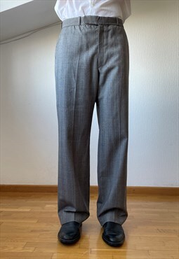 Vintage DIOR Pants Suit Trousers 80s Striped Grey